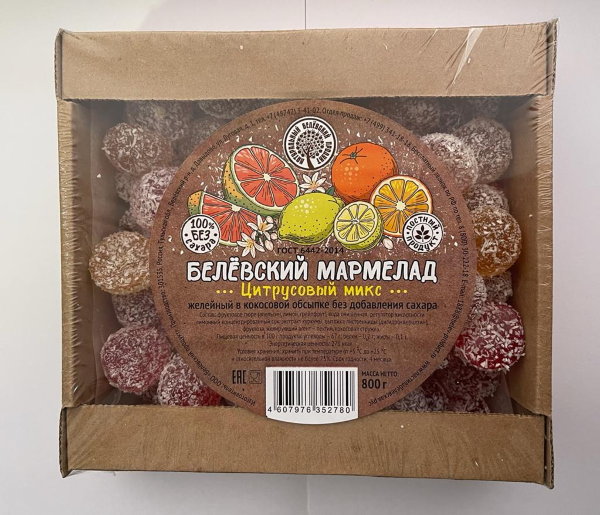 №1 Мармелад белевский на фруктозе 800г "Цитрусовый микс"    в Сыктывкаре