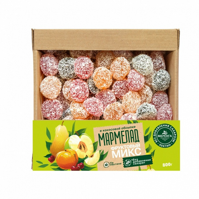  Меренга Мармелад в кокосовой обсыпке Фруктовый микс , 800г     в Сыктывкаре
