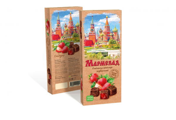 №2 Сладарт Мармелад Клубничный в темном шоколаде, 150г  в Сыктывкаре