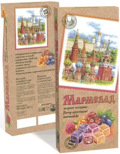 №2 Сладарт Мармелад Ассорти ягодное в сахарной пудре, 200г    в Сыктывкаре